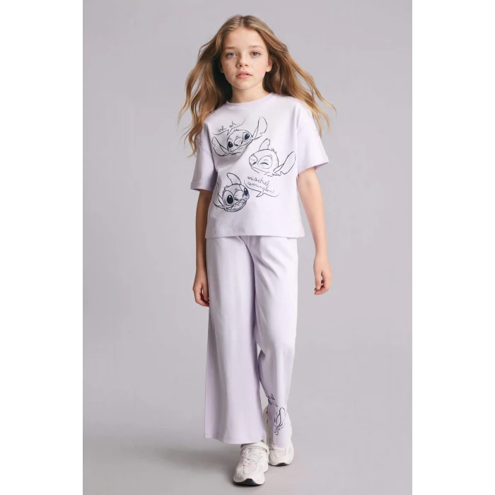 Defacto H2755A8PR307 Mor Dısney Lılo & Stıtch 2li Takım Kız Çocuk