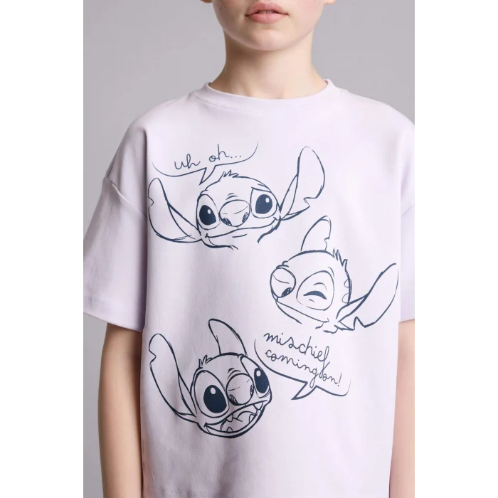 Defacto H2755A8PR307 Mor Dısney Lılo & Stıtch 2li Takım Kız Çocuk