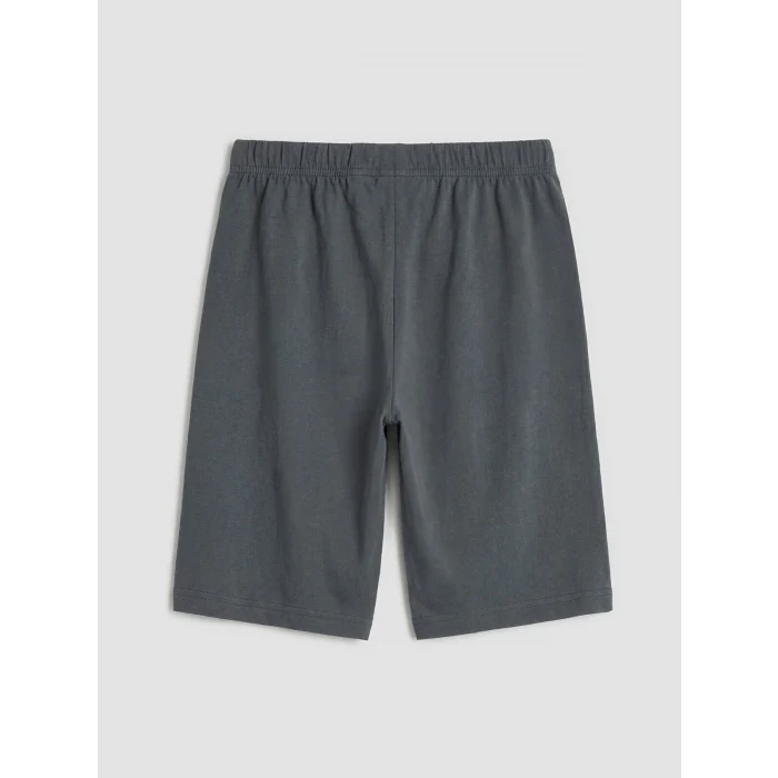 LCW Kids Ekru Stumble Guys Baskılı Erkek Çocuk Şortlu Pijama Takımı