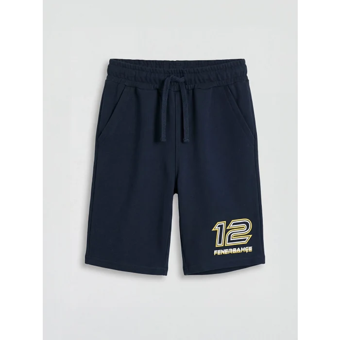 LCW Kids Lacivert Fenerbahçe Baskılı Erkek Çocuk Şort