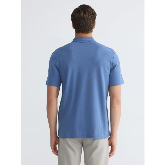 LCWAIKIKI Classic İndigo Polo Yaka Pike Erkek Tişört