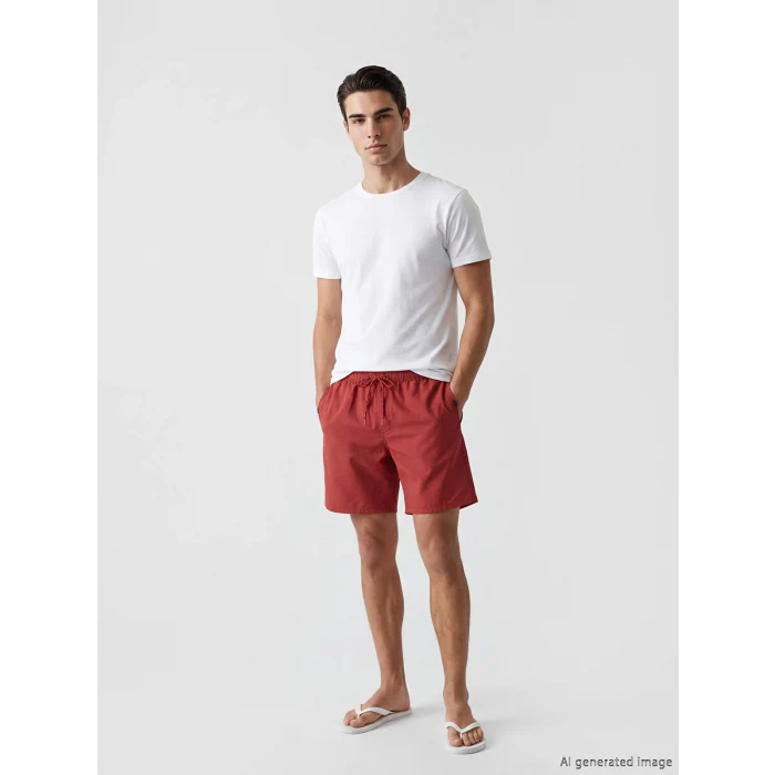 LCW SWIMWEAR Kırmızı Kısa Boy Erkek Deniz Şortu