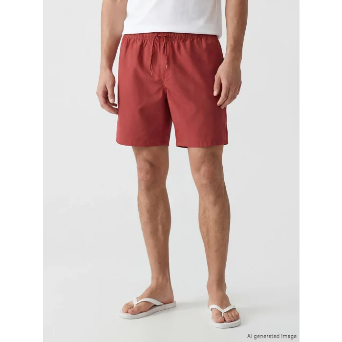LCW SWIMWEAR Kırmızı Kısa Boy Erkek Deniz Şortu