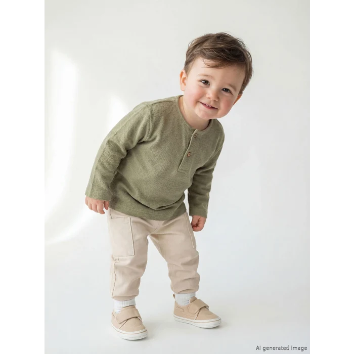 LCW baby Haki Erkek Bebek Tişört ve Pantolon