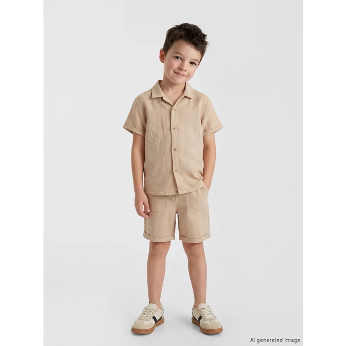 LCW Kids Bej Erkek Çocuk Gömlek ve Şort