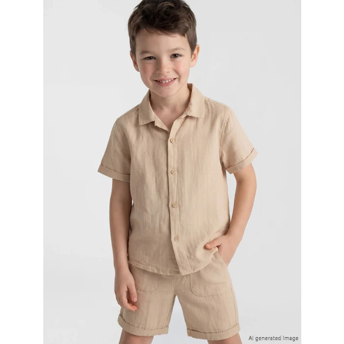 LCW Kids Bej Erkek Çocuk Gömlek ve Şort