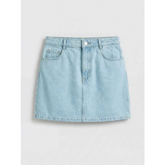 LCW Kids Mavi Kız Çocuk Jean Şort Etek