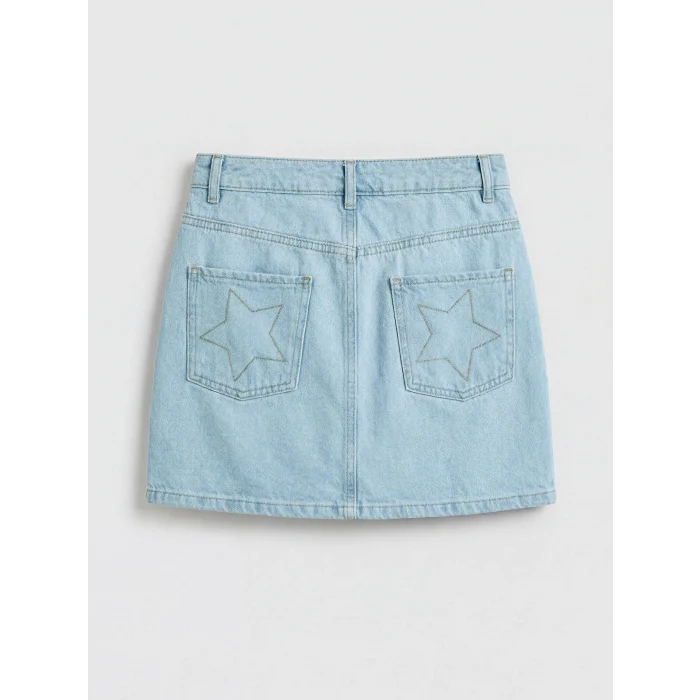 LCW Kids Mavi Kız Çocuk Jean Şort Etek