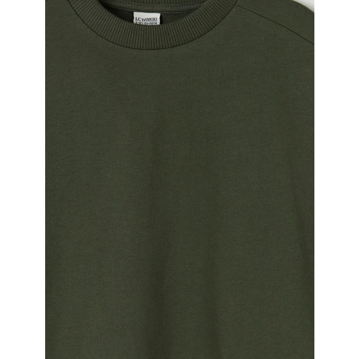 LCW Kids Yeşil Bisiklet Yaka Erkek Çocuk Tişört