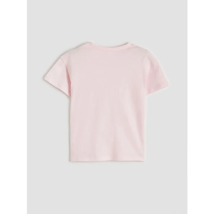 LCW Kids Pembe Nakışlı Kız Çocuk Tişört