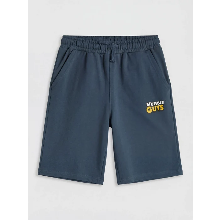 LCW Kids Bej Stumble Guys Baskılı Erkek Çocuk Tişört ve Şort