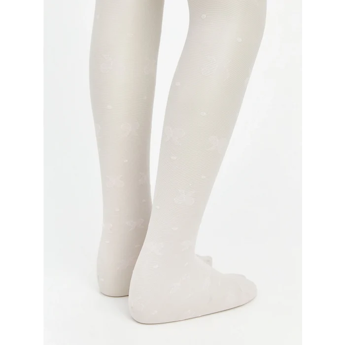 LCW Kids Beyaz Kelebek Desenli Kız Çocuk Külotlu Çorap 2li