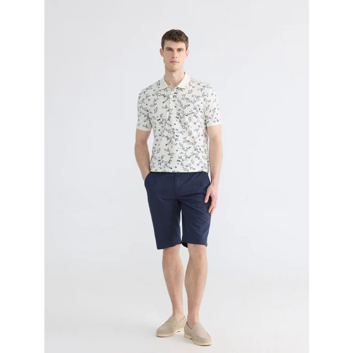 LCWAIKIKI Classic Ekru Polo Yaka Desenli Erkek Tişört