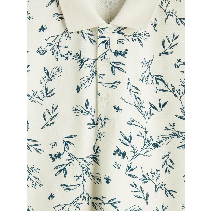 LCWAIKIKI Classic Ekru Polo Yaka Desenli Erkek Tişört