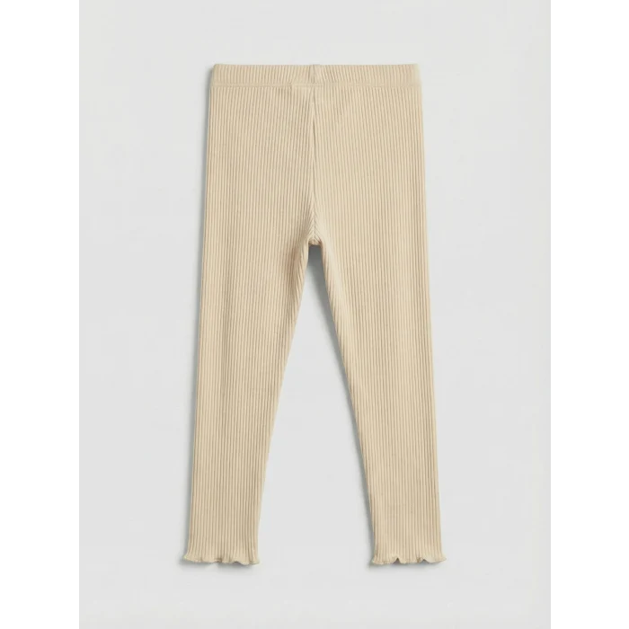 LCW baby Ekru Kız Bebek Fırfırlı Tişört ve Tayt