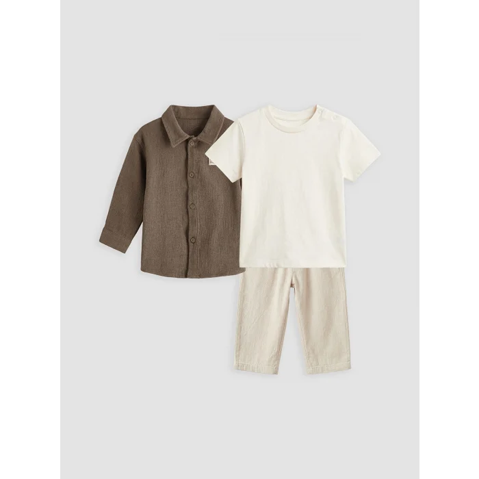 LCW baby Kahverengi Erkek Bebek 3lü Takım