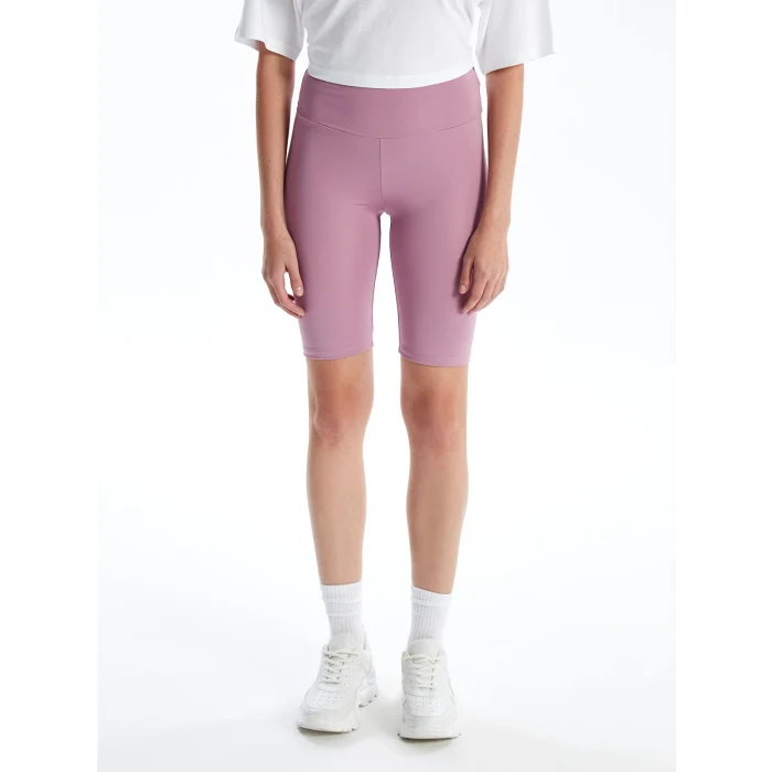 XSIDE Mor Kadın Beli Lastikli Ekstra Dar Fit Düz Şort Tayt