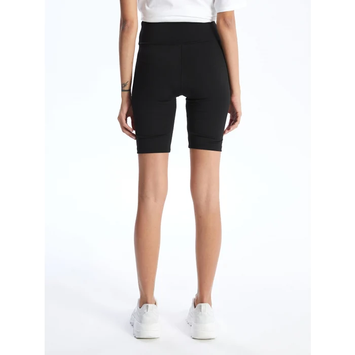 XSIDE Siyah Kadın Beli Lastikli Ekstra Dar Fit Düz Şort Tayt