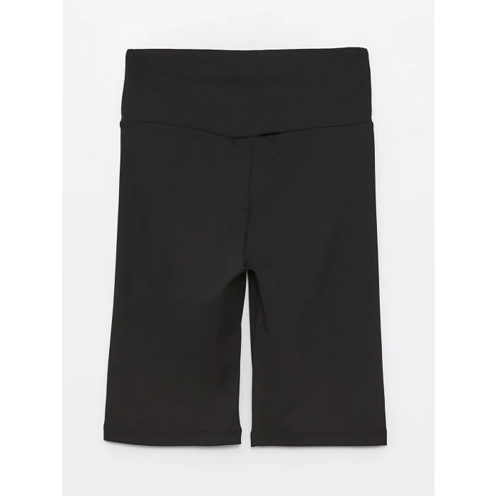 XSIDE Siyah Kadın Beli Lastikli Ekstra Dar Fit Düz Şort Tayt