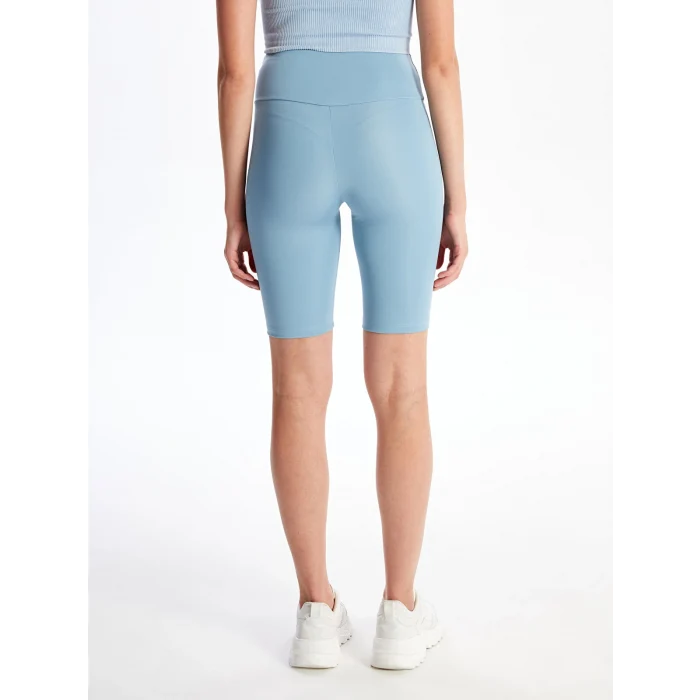 XSIDE Mavi Kadın Beli Lastikli Ekstra Dar Fit Düz Şort Tayt