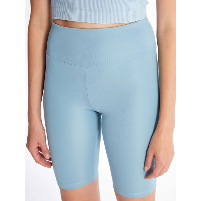 XSIDE Mavi Kadın Beli Lastikli Ekstra Dar Fit Düz Şort Tayt