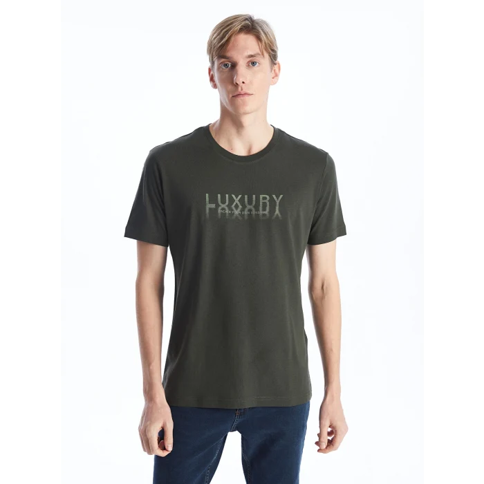 SOUTHBLUE Haki Bisiklet Yaka Kısa Kollu Baskılı Penye Erkek Tişört