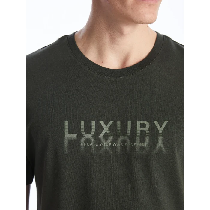 SOUTHBLUE Haki Bisiklet Yaka Kısa Kollu Baskılı Penye Erkek Tişört