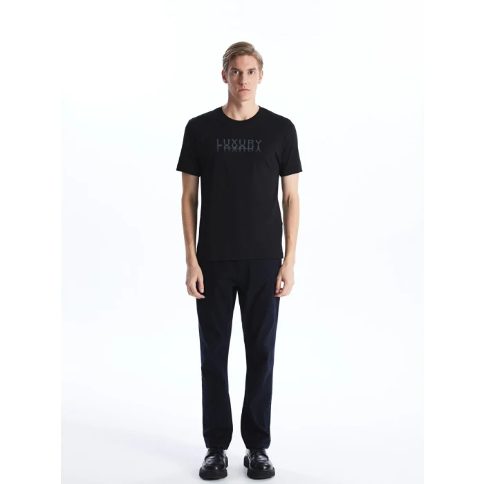 SOUTHBLUE Siyah Bisiklet Yaka Kısa Kollu Baskılı Penye Erkek Tişört