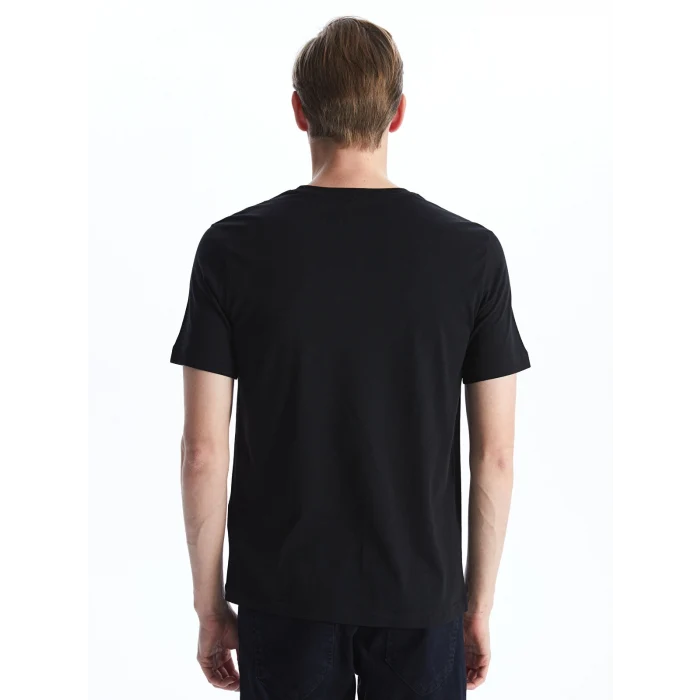 SOUTHBLUE Siyah Bisiklet Yaka Kısa Kollu Baskılı Penye Erkek Tişört