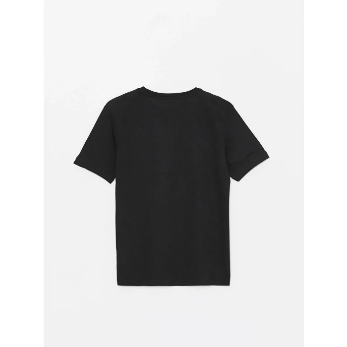 SOUTHBLUE Siyah Bisiklet Yaka Kısa Kollu Baskılı Penye Erkek Tişört