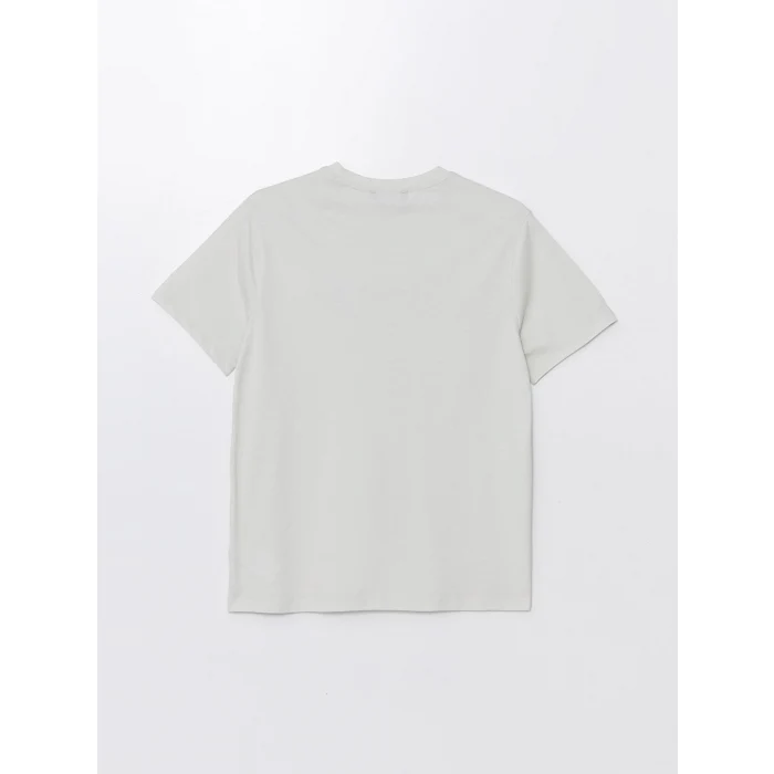 XSIDE Gri Bisiklet Yaka Kısa Kollu Baskılı Penye Erkek Tişört