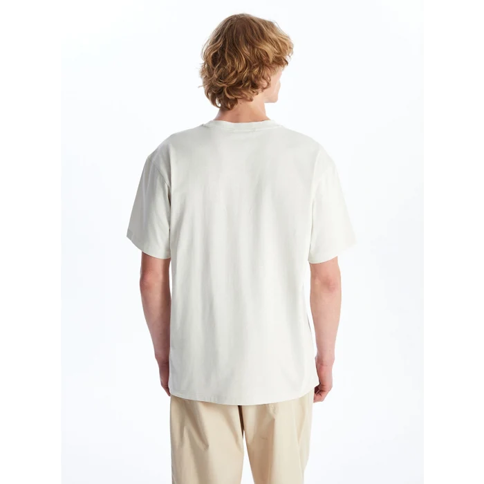 XSIDE Gri Bisiklet Yaka Kısa Kollu Baskılı Penye Erkek Tişört