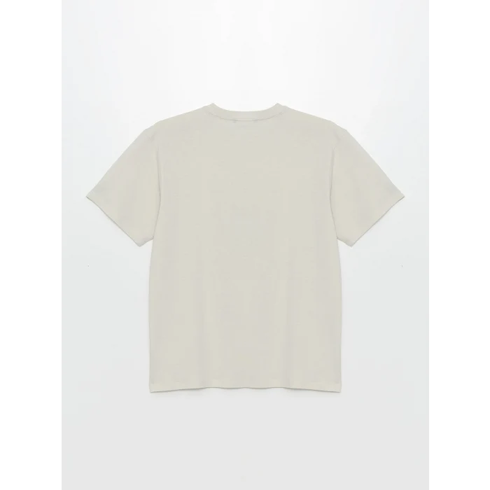 XSIDE Gri Bisiklet Yaka Kısa Kollu Baskılı Penye Erkek Tişört