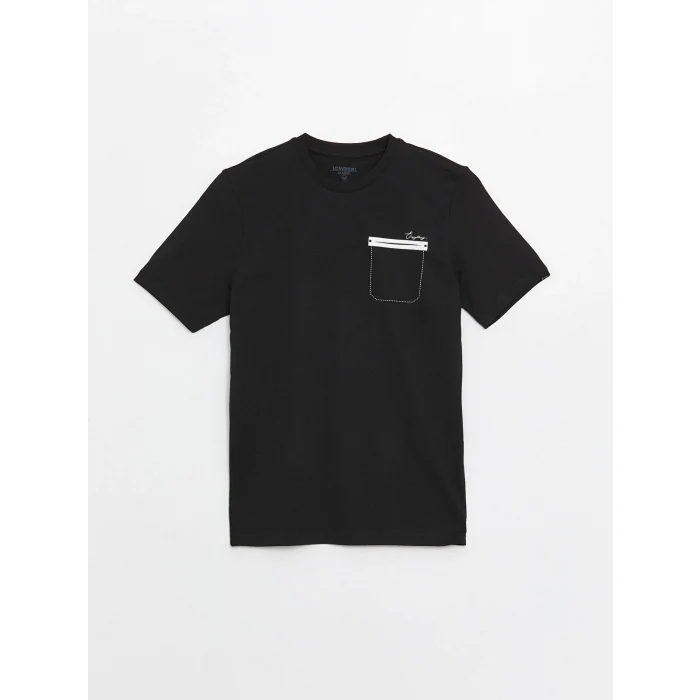 SOUTHBLUE Siyah Bisiklet Yaka Kısa Kollu Baskılı Penye Erkek Tişört