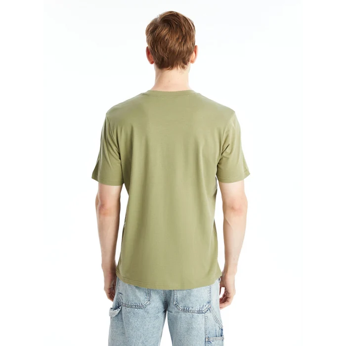 XSIDE Yeşil Bisiklet Yaka Kısa Kollu Baskılı Penye Erkek Tişört