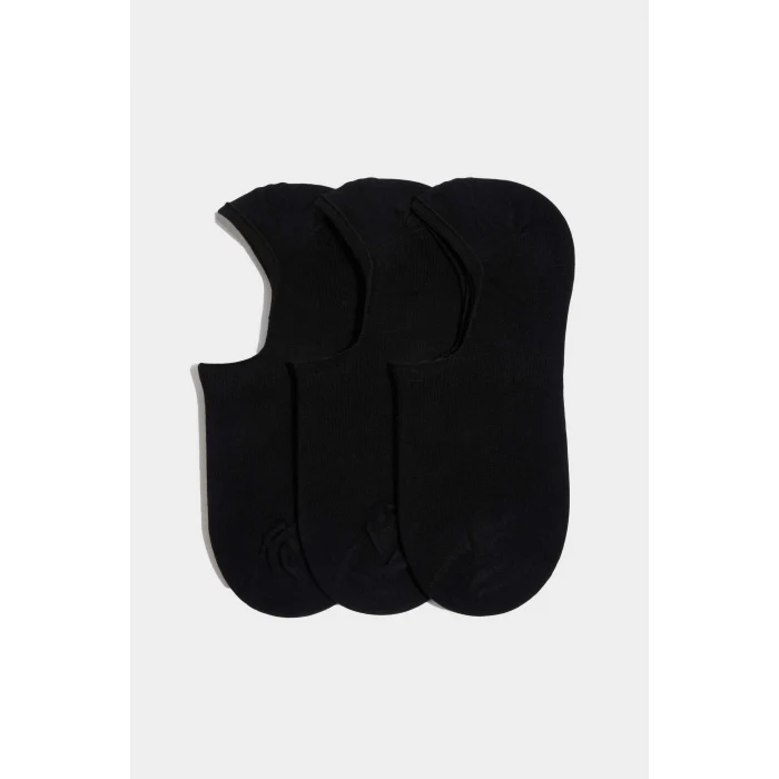 Defacto K5310AZBK23 Siyah Erkek 3lü Basic Düz Babet Çorabı
