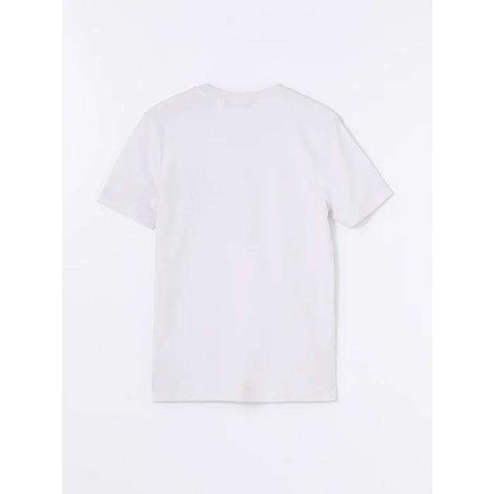 XSIDE Gri Bisiklet Yaka Kısa Kollu Baskılı Penye Erkek Tişört