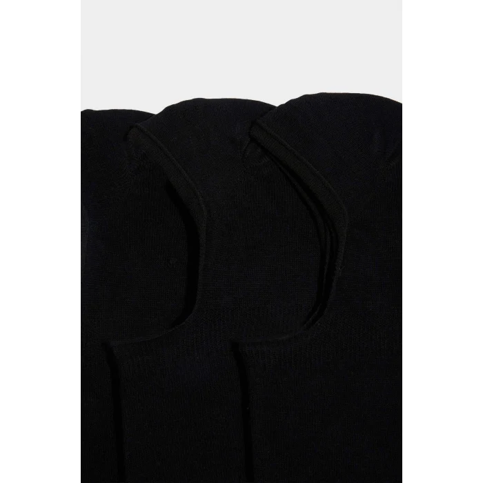 Defacto K5310AZBK23 Siyah Erkek 3lü Basic Düz Babet Çorabı