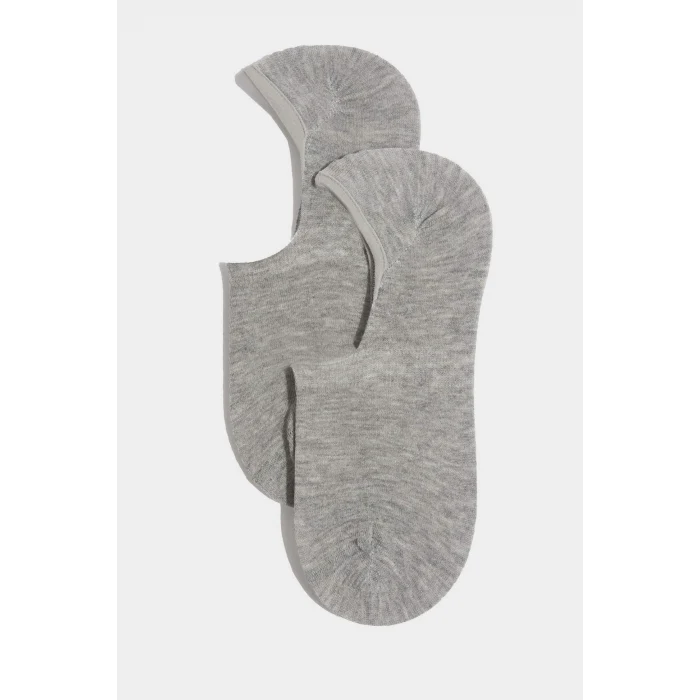 Defacto K5310AZGR2 Gri Erkek 3lü Basic Düz Babet Çorabı