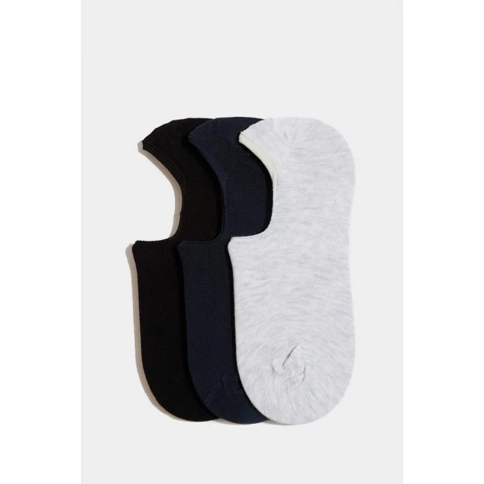 Defacto K5310AZKR1 Çok Renkli Erkek 3lü Basic Düz Babet Çorabı