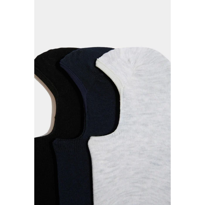 Defacto K5310AZKR1 Çok Renkli Erkek 3lü Basic Düz Babet Çorabı