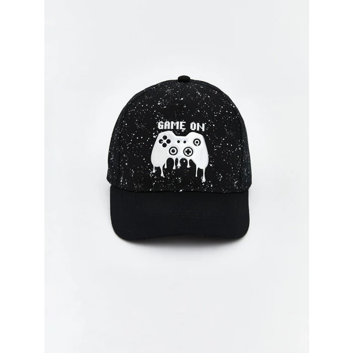 LCW ACCESSORIES Siyah Game On Nakışlı Erkek Çocuk Kep Şapka
