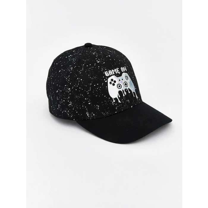LCW ACCESSORIES Siyah Game On Nakışlı Erkek Çocuk Kep Şapka