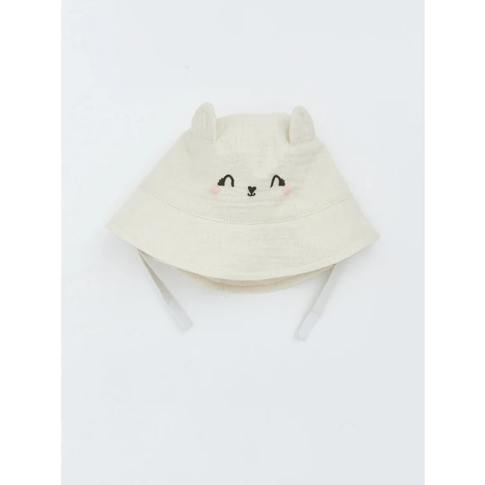 LCW baby Ekru 3 Boyutlu Kız Bebek Bucket Şapka