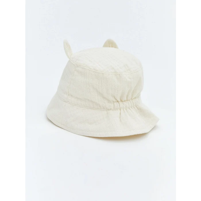 LCW baby Ekru 3 Boyutlu Kız Bebek Bucket Şapka