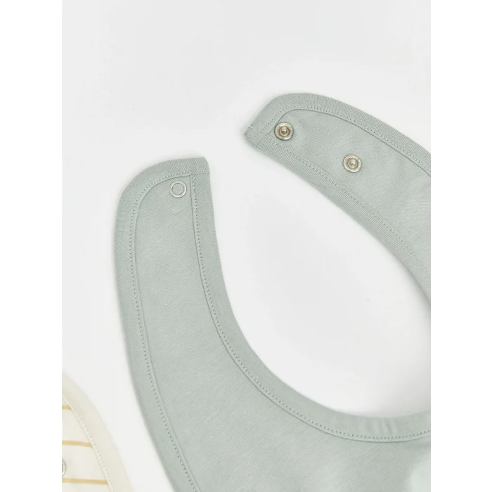 LCW baby Ekru Baskılı Erkek Bebek Mama Önlüğü 2li