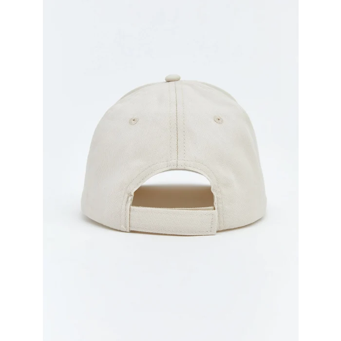 LCW ACCESSORIES Ekru Yazı Nakışlı Kız Çocuk Kep Şapka