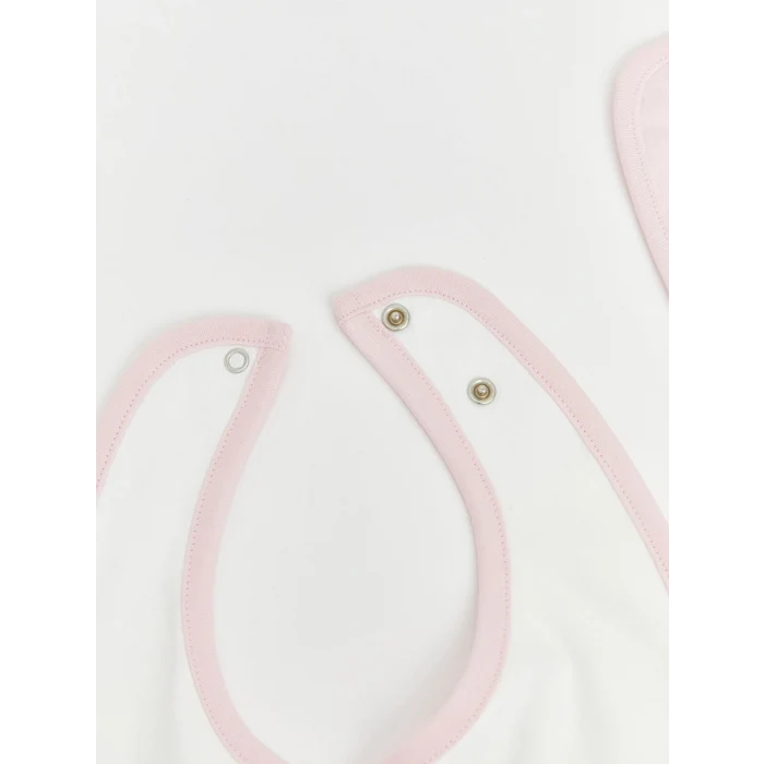 LCW baby Ekru Desenli Kız Bebek Mama Önlüğü 2li