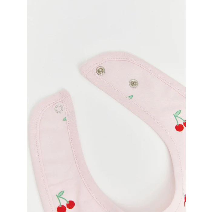 LCW baby Ekru Desenli Kız Bebek Mama Önlüğü 2li