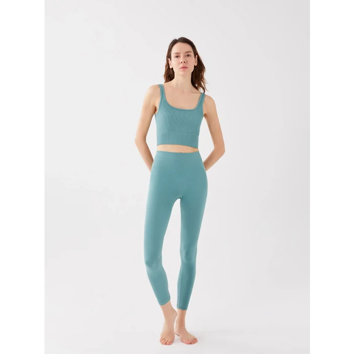 XSIDE ACTIVE Yeşil Beli Lastikli Düz Dikişsiz Kadın Tayt